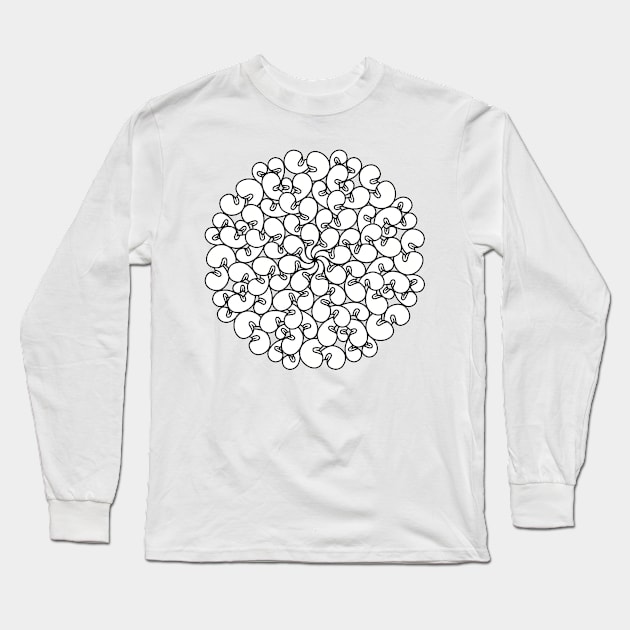 Lil Weird Mandala - Intricate Black and White Digital Illustration, Vibrant and Eye-catching Design, Perfect gift idea for printing on shirts, wall art, home decor, stationary, phone cases and more. Long Sleeve T-Shirt by cherdoodles